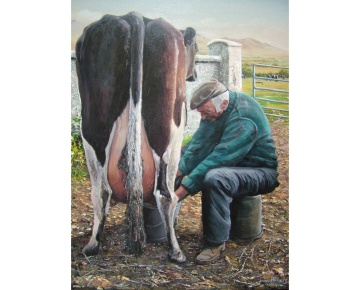 Milkingtime 2500Painting20x30 framedsize35x40inches