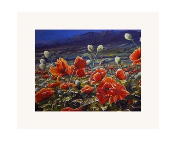 PoppiesandPurpleHills 780 Framedsize70x58cm Beautifulredwildflowers