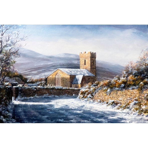 EveningshadowsKillineyChurch 1950painting20inx30framed30x40incopy 35a328b1-2e45-43d6-a801-03cc4c35bb78